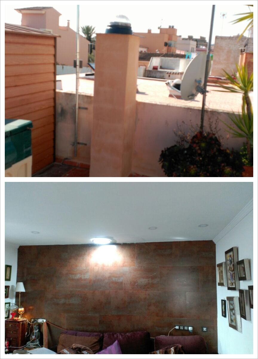 Instalación TubYsol® — cúpula en la azotea y plafón en el interior